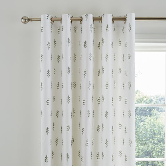 Harper Stem Floral Cotton Blackout Eyelet Curtains - image 1
