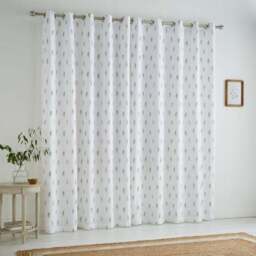 Harper Stem Floral Cotton Blackout Eyelet Curtains - thumbnail 4