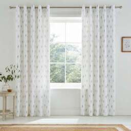 Harper Stem Floral Cotton Blackout Eyelet Curtains - thumbnail 2