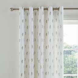 Harper Stem Floral Cotton Blackout Eyelet Curtains - thumbnail 1