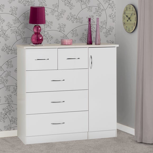 Nevada Small Single 5 Drawer Wardrobe - image 1