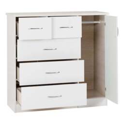 Nevada Small Single 5 Drawer Wardrobe - thumbnail 3