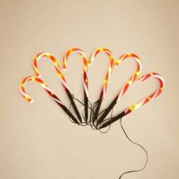 Set of 6 Candy Cane Stake Lights - thumbnail 3
