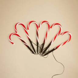 Set of 6 Candy Cane Stake Lights - thumbnail 4
