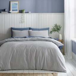 Portloe Stripe 100% Cotton Duvet Cover & Pillowcase Set
