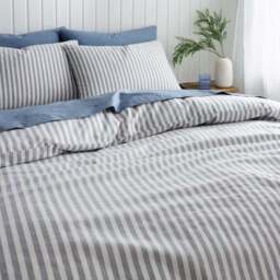 Portloe Stripe 100% Cotton Duvet Cover & Pillowcase Set - thumbnail 4