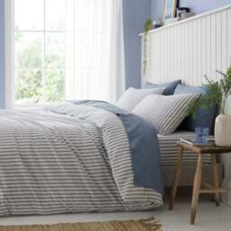 Portloe Stripe 100% Cotton Duvet Cover & Pillowcase Set - thumbnail 5
