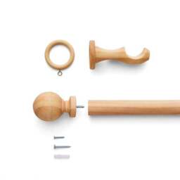 Ashton Wood Curtain Pole - thumbnail 3