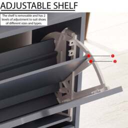 Vida Designs 2 Tier Slot Handle Shoe Cabinet - thumbnail 6