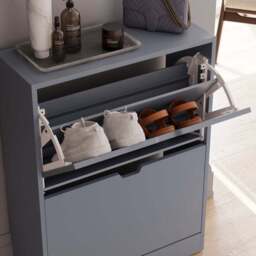 Vida Designs 2 Tier Slot Handle Shoe Cabinet - thumbnail 4