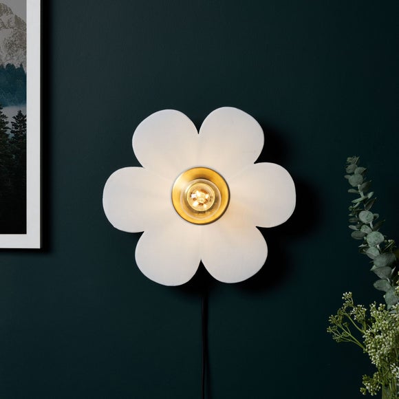 Flower Fabric Plug In Wall Light - image 1