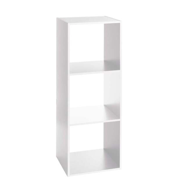 3 Divide Wooden Bookcase White