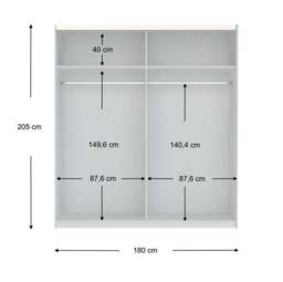 Norland 180cm Sliding Double Wardrobe - thumbnail 5