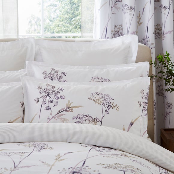 Dorma Purity Meadow Mauve 100% Cotton Oxford Pillowcase Pair - image 1