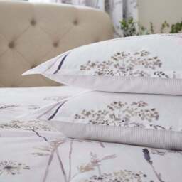 Dorma Purity Meadow Mauve 100% Cotton Oxford Pillowcase Pair - thumbnail 2