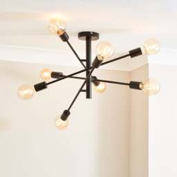 Elements Koppla 8 Light Semi Flush Ceiling Light - thumbnail 1
