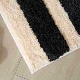 Black and Cream Stripe Cotton Mat - thumbnail 2