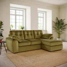 Milton Matte Velvet Corner Chaise Sofa - thumbnail 1