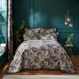 Dorma Gilded Crane Charcoal Bedspread - thumbnail 1