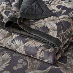 Dorma Gilded Crane Charcoal Bedspread - thumbnail 2