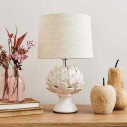 Dorma Brimstage Artichoke Linen Shade Table Lamp - thumbnail 2