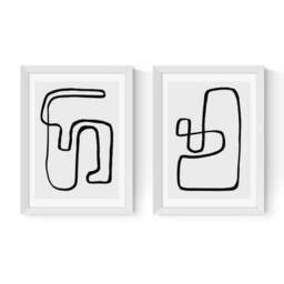 East End Prints Abstract Monochrome Set of 2 Prints by Rafael Farias - thumbnail 2