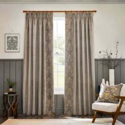 Morris & Co. Strawberry Thief Embroidered Pencil Pleat Curtains - thumbnail 2
