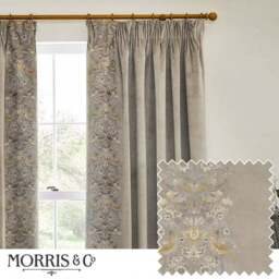 Morris & Co. Strawberry Thief Embroidered Pencil Pleat Curtains - thumbnail 5