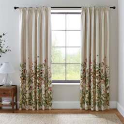 Dorma Rambling Rose Blackout Pencil Pleat Curtains - thumbnail 2