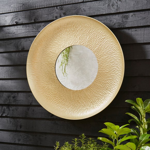 Amazonica Hammered Round Indoor Outdoor Wall Mirror - image 1