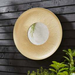 Amazonica Hammered Round Indoor Outdoor Wall Mirror - thumbnail 1