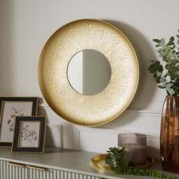 Amazonica Hammered Round Indoor Outdoor Wall Mirror - thumbnail 2