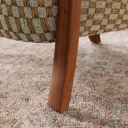 Clara Checkerboard Chenille Wooden Arm Accent Chair - thumbnail 5
