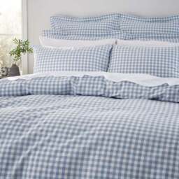Portloe Woven Gingham 100% Cotton Duvet Cover & Pillowcase Set - thumbnail 3