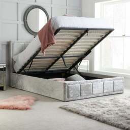 Hannover Crushed Velvet Ottoman Bed Frame - thumbnail 2