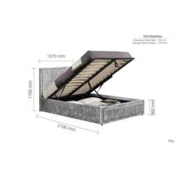 Hannover Crushed Velvet Ottoman Bed Frame - thumbnail 6