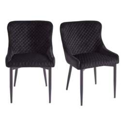 Montreal Set of 2 Dining Chairs, Velvet - thumbnail 5
