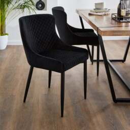 Montreal Set of 2 Dining Chairs, Velvet - thumbnail 2