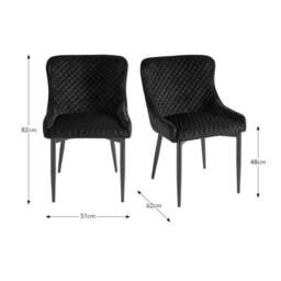 Montreal Set of 2 Dining Chairs, Velvet - thumbnail 6