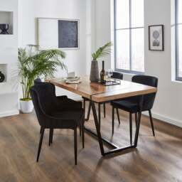 Montreal Set of 2 Dining Chairs, Velvet - thumbnail 1