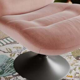 Zaley Velvet Swivel Chair - thumbnail 3