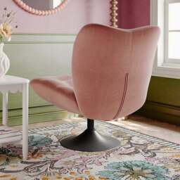 Zaley Velvet Swivel Chair - thumbnail 2