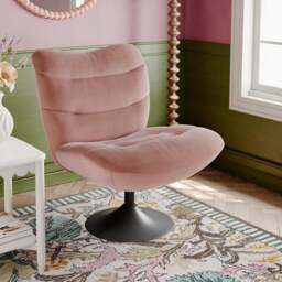 Zaley Velvet Swivel Chair - thumbnail 1