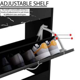 Vida Designs 2 Tier Marble Effect Shoe Cabinet - thumbnail 5