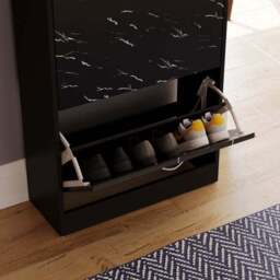 Vida Designs 2 Tier Marble Effect Shoe Cabinet - thumbnail 3