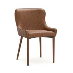 Montreal Set of 2 Fully Upholstered Dining Chairs, Faux Leather - thumbnail 6