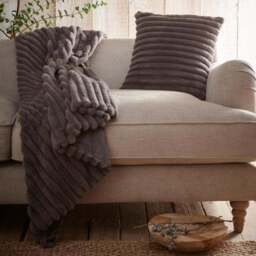 Appletree Morritz Faux Fur Square Cushion - thumbnail 4