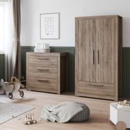Little Acorns Ellesmere 3 Drawer Chest and Wardrobe Nursery Set - thumbnail 1