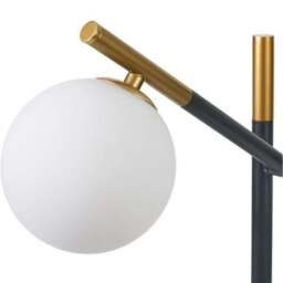 Wanda White Orb and Black Metal Reading Floor Lamp - thumbnail 3