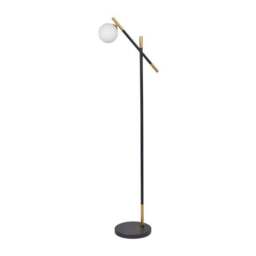 Wanda White Orb and Black Metal Reading Floor Lamp - thumbnail 2